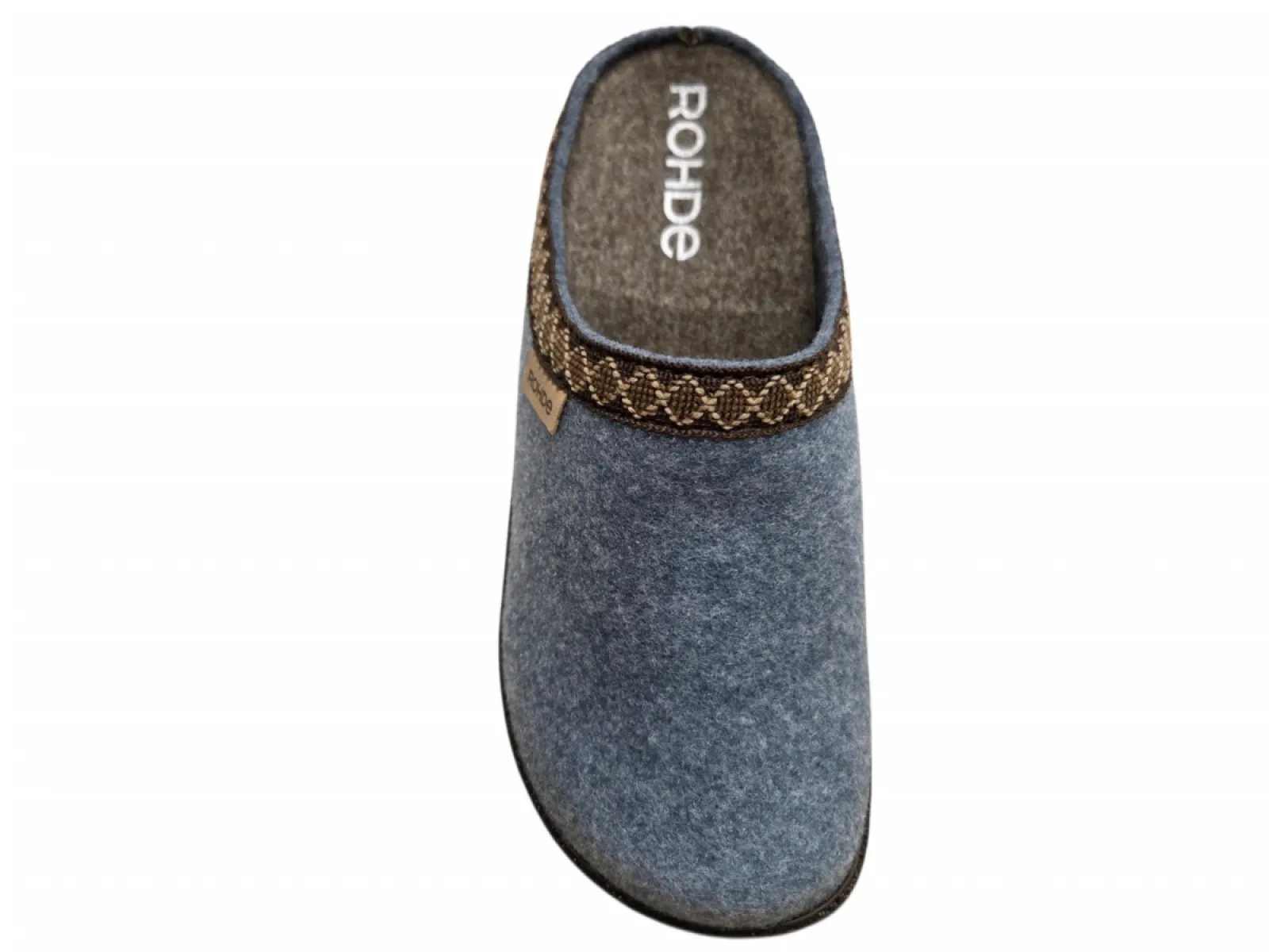 Rohde Rohde 6425 55 Pantoffels Open Sloffen Licht Blauw Vilt Dames