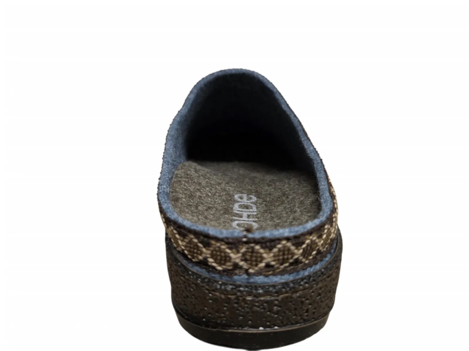 Rohde Rohde 6425 55 Pantoffels Open Sloffen Licht Blauw Vilt Dames