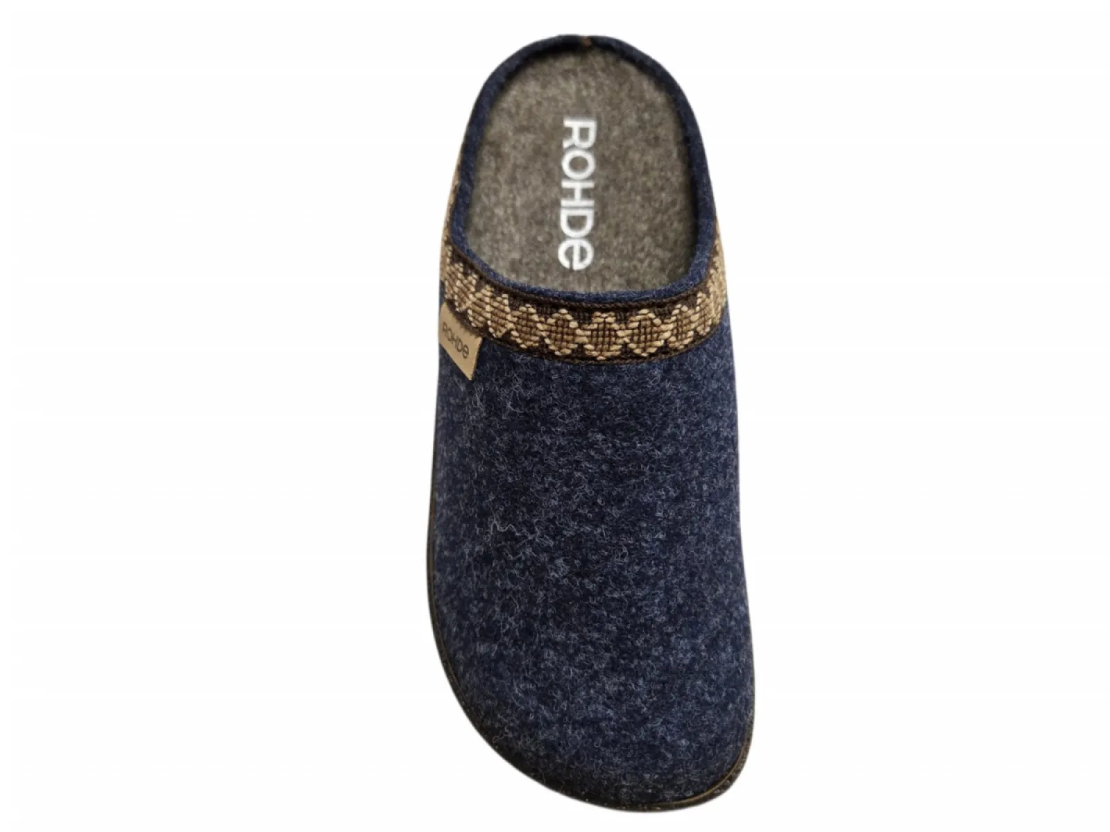 Rohde Rohde 6425 56 Pantoffels Open Sloffen Blauw Vilt Dames
