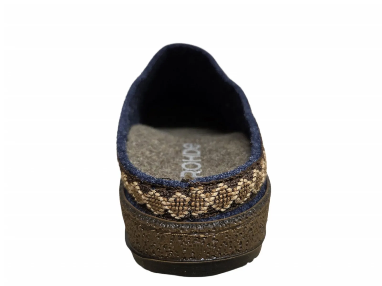 Rohde Rohde 6425 56 Pantoffels Open Sloffen Blauw Vilt Dames