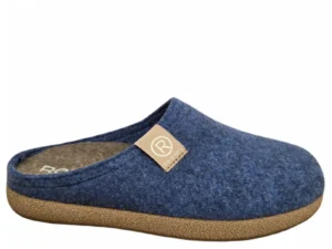 Rohde Rohde 6440 54 Pantoffels Open Sloffen Blauw Vilt Dames
