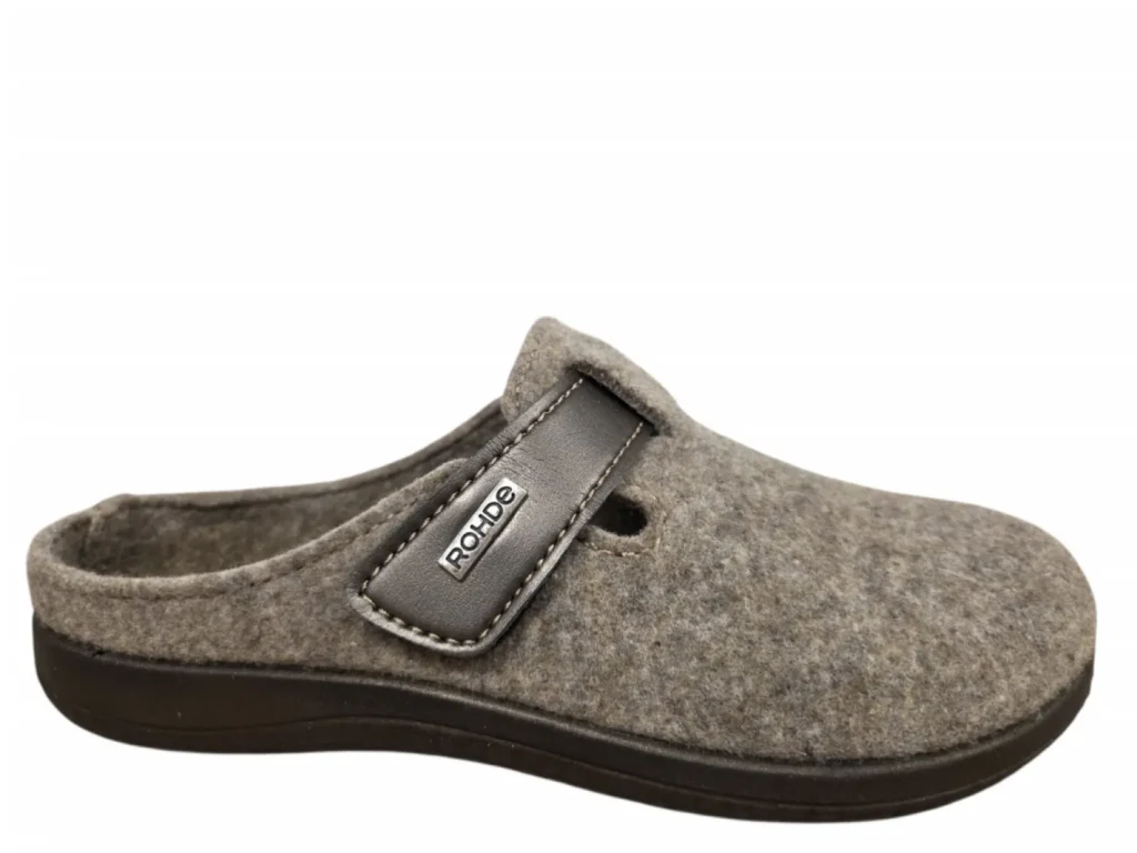 Rohde Rohde 6549 17 Pantoffels Open Sloffen Beige Vilt Dames