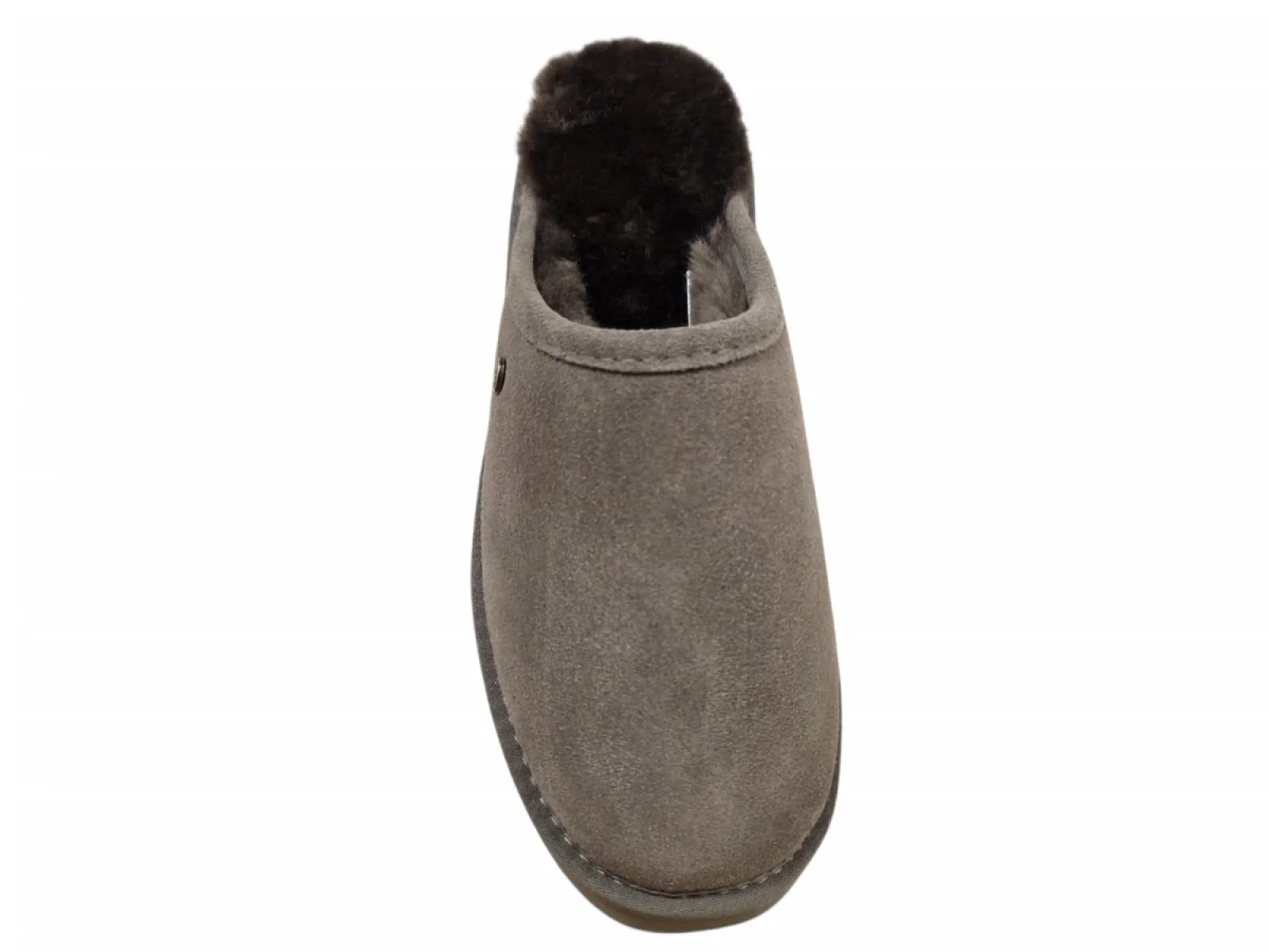 Warmbat Warmbat Classic Unisex Suede Pebble Pantoffels Open Sloffen Bruin/Grijs Suede Uniseks