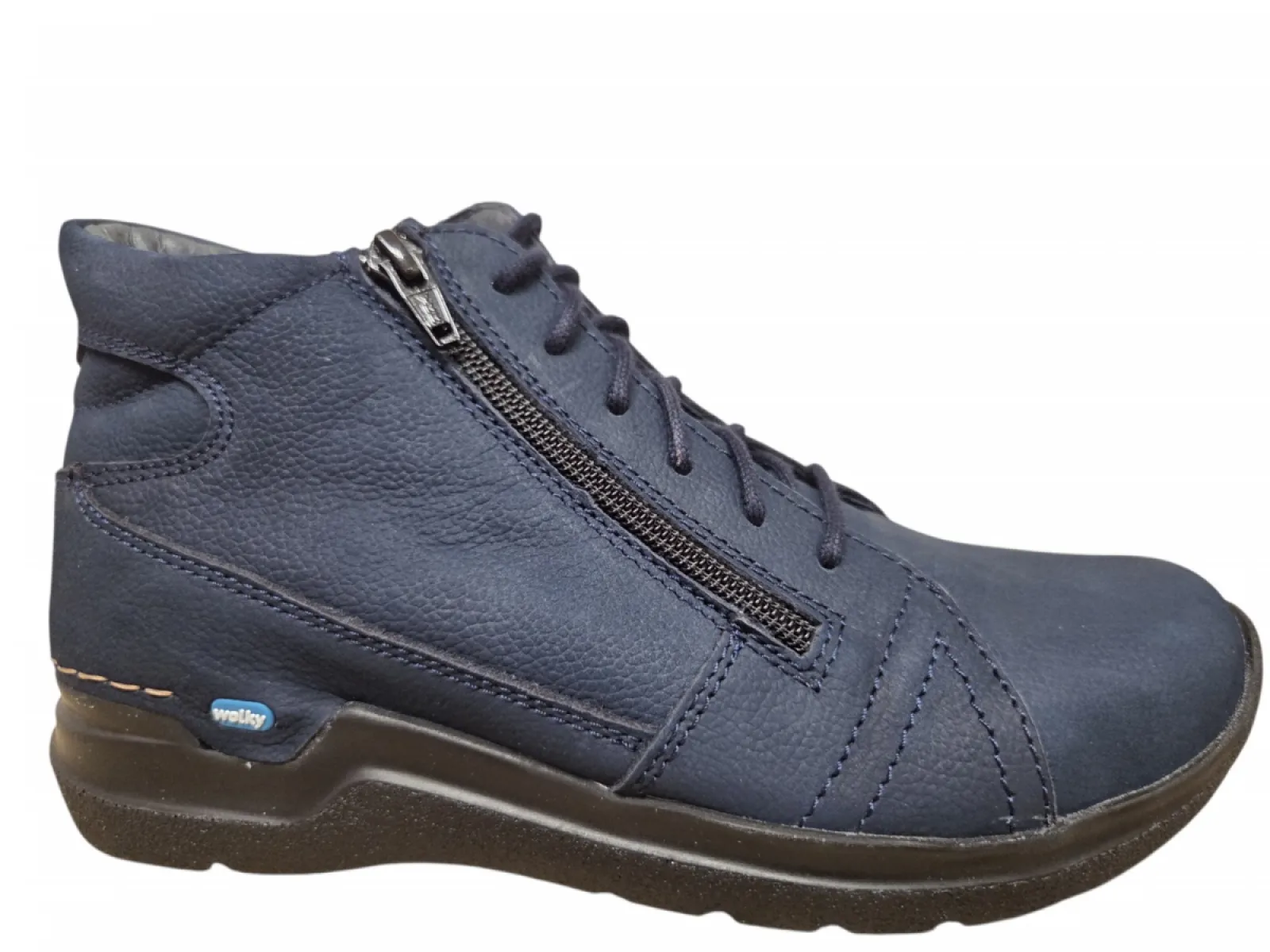 Wolky Wolky 0660611 800 Hoge Veterschoen Blauw Nubuck Dames
