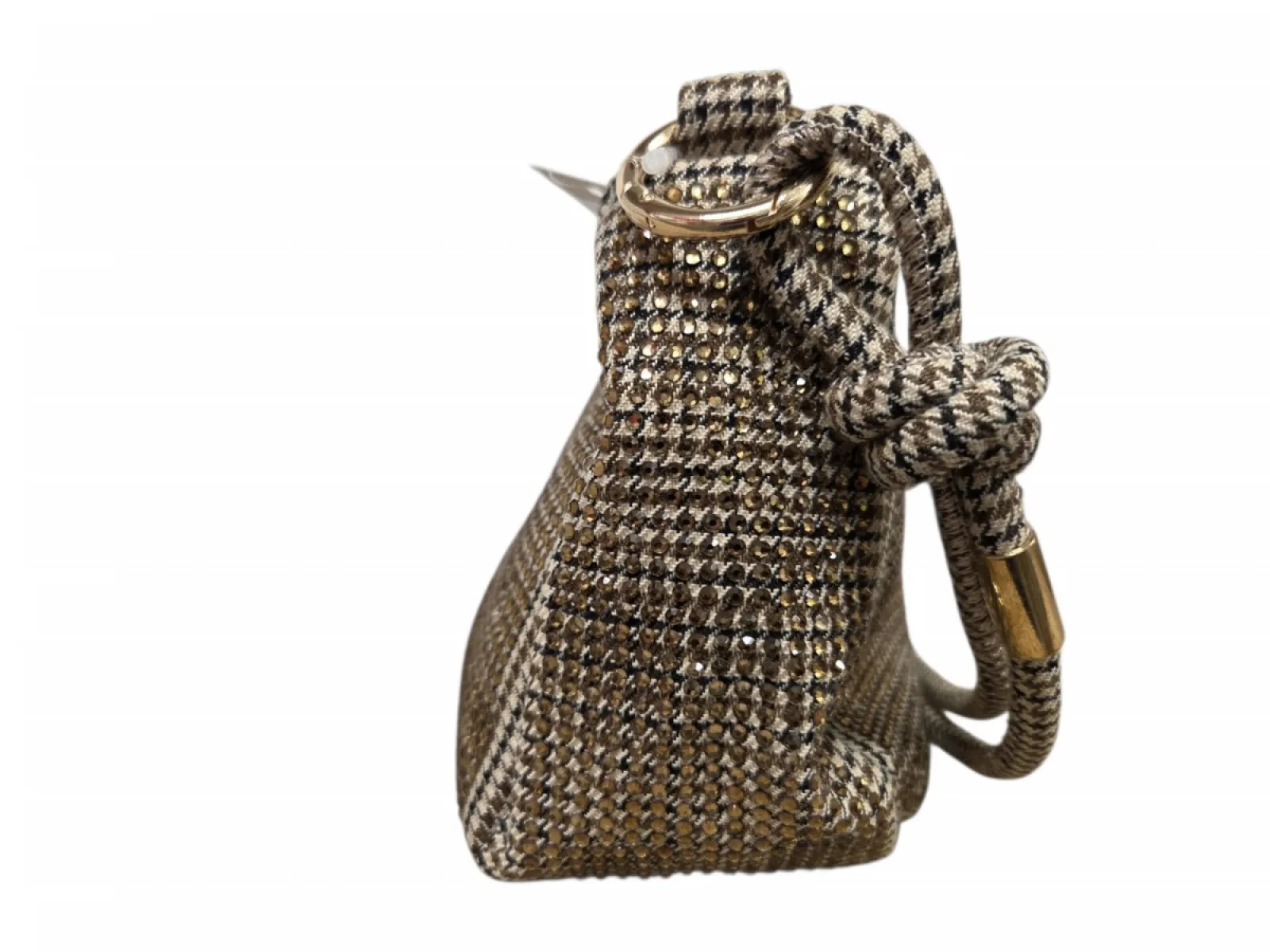 La Strada La Strada Sophie Bag Beige Fabric Stones Handtas Beige Met Strass Textiel Dames