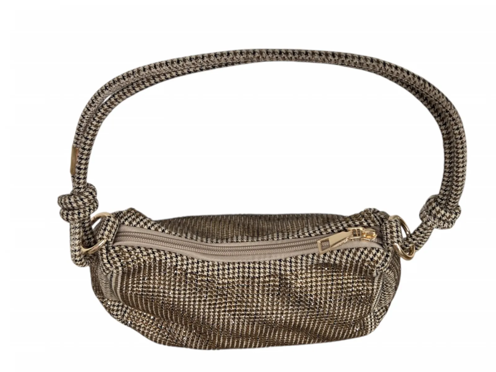 La Strada La Strada Sophie Bag Beige Fabric Stones Handtas Beige Met Strass Textiel Dames