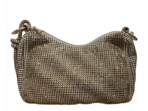 La Strada La Strada Sophie Bag Beige Fabric Stones Handtas Beige Met Strass Textiel Dames
