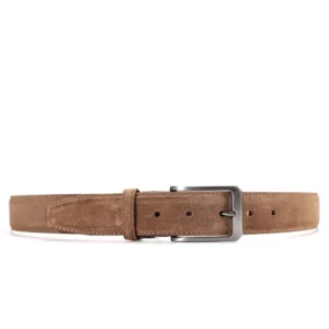 Melik Melik Gabbro Riem Sughero Suede Broekriem Bruin Suede Heren 110cm