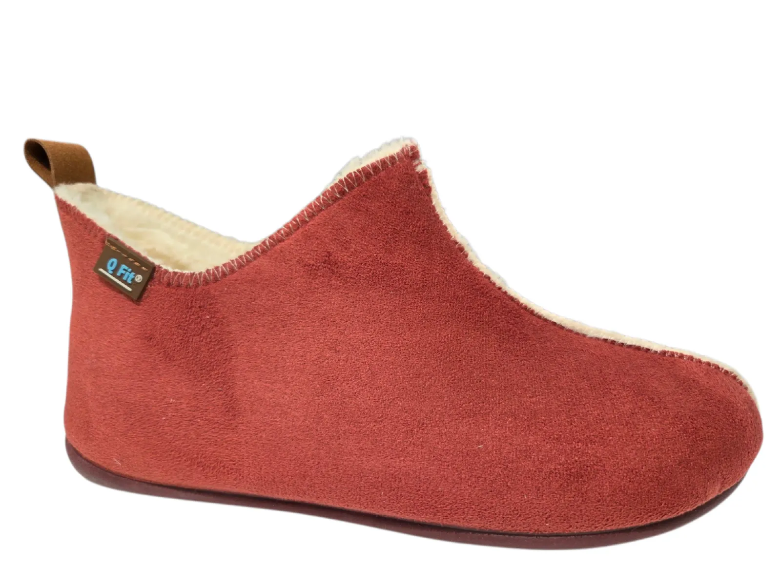 Q Fit Q Fit Madrid Suede Bordeaux Pantoffels Dichte Sloffen Bordeaux Suede Dames