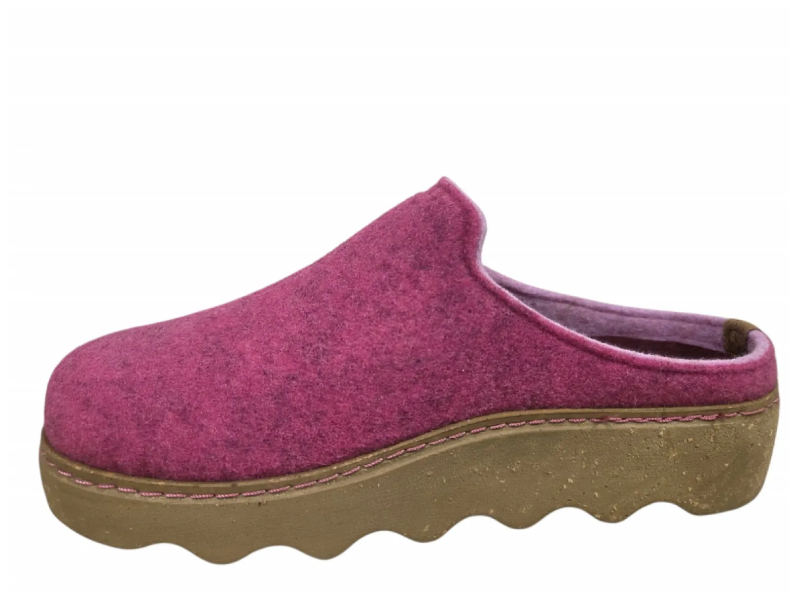 Rohde Rohde 6122 46 Pantoffels Open Sloffen Roze Vilt Dames