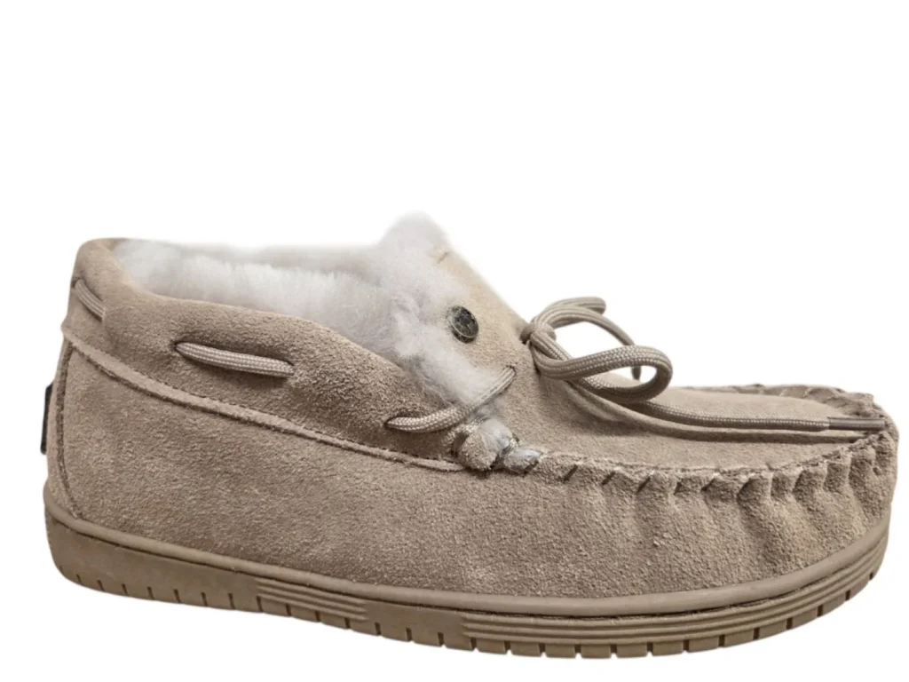 Warmbat Warmbat Bunya Women Suede Taupe Pantoffels Dichte Sloffen Taupe Suede Dames