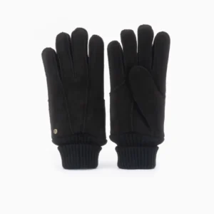 Warmbat Warmbat Glove Men Lammy Patch Black Handschoenen Zwart Suede Heren