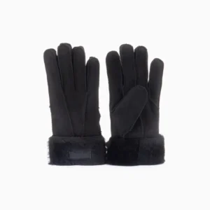 Warmbat Warmbat Glove Women Lammy Patch Black Handschoenen Zwart Suede Dames