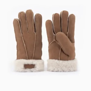 Warmbat Warmbat Glove Women Lammy Patch Cognac Handschoenen Cognac Suede Dames