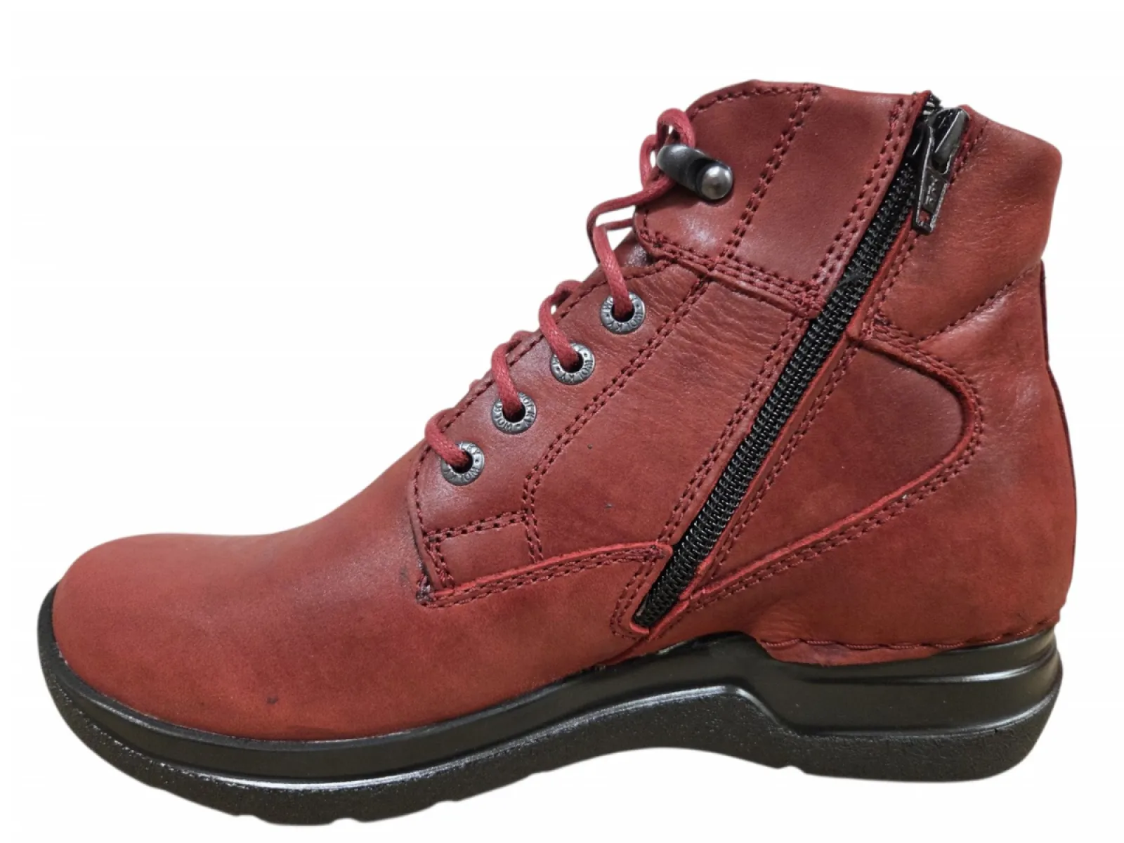 Wolky Wolky 0661636 553 Veterschoenen Halfhoog Rood Leer Dames